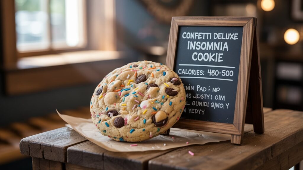 Insomnia Confetti Cookie Price, Calories & Review (2025) Cookies Menu